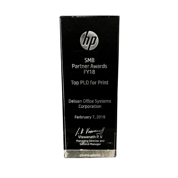 HP SMB Partner Awards FY18 - Top PLD for Print
