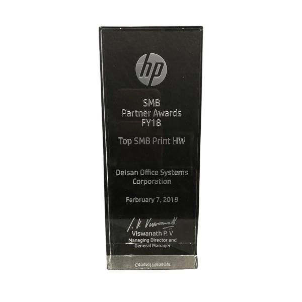 HP SMB Partner Awards FY18 - Top SMB Print HW