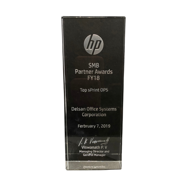 HP SMB Partner Awards FY18 - Top sPrint OPS